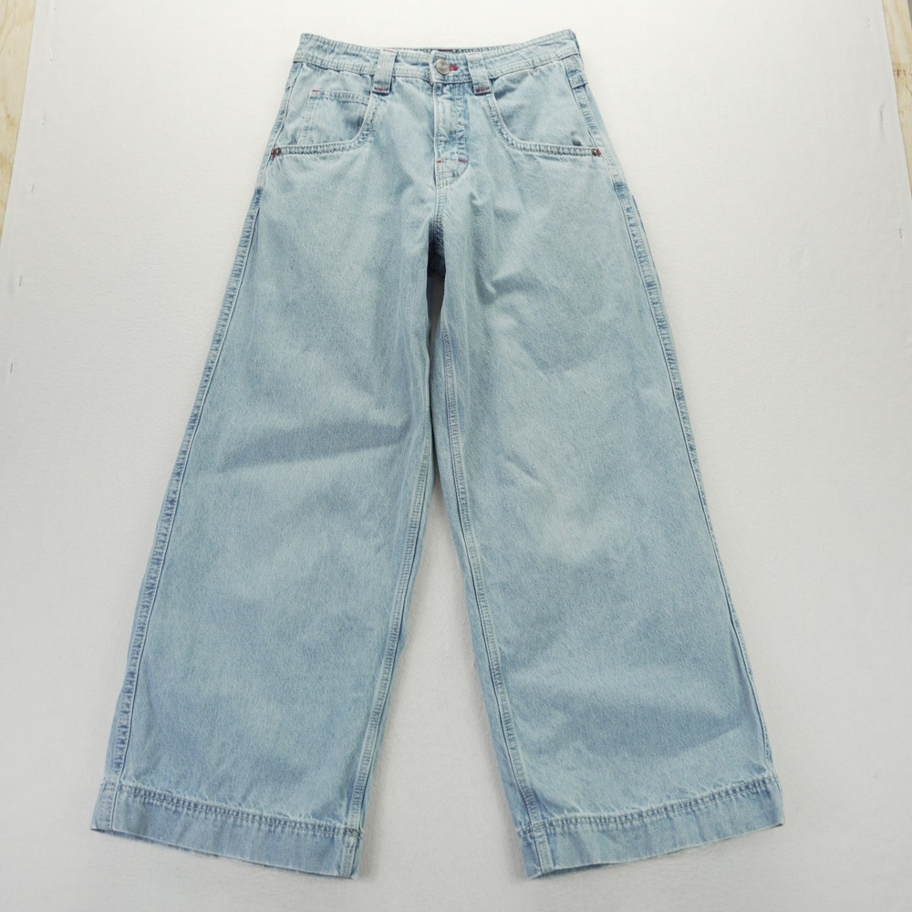 A-Lab Mega Wide Leg Jeans Light Wash Denim Baggy Grunge Skater 28 Distressed Y2K